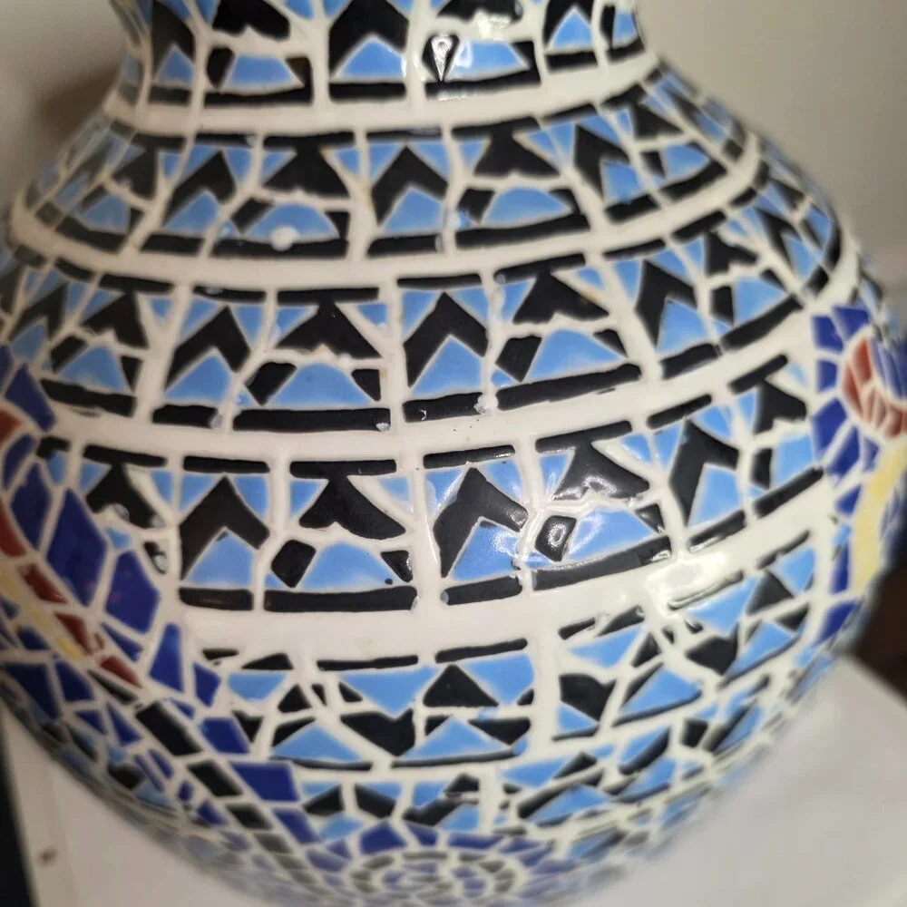 Vintage Pottery Barn Large Chinese Porcelain Blue Vase 12